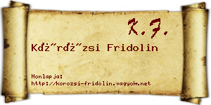 Körözsi Fridolin névjegykártya